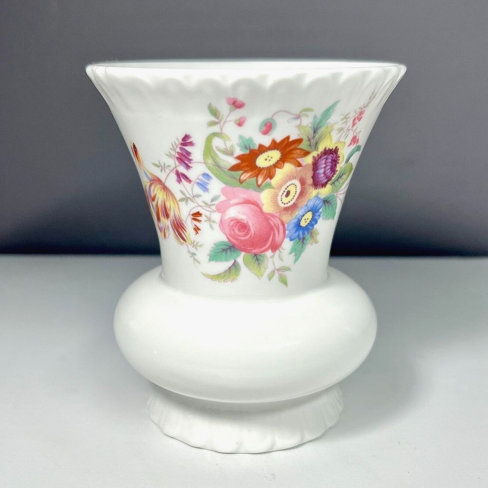 Vintage‎ Coalport Bone China Junetime Pattern 4" Floral Vase - Made in England